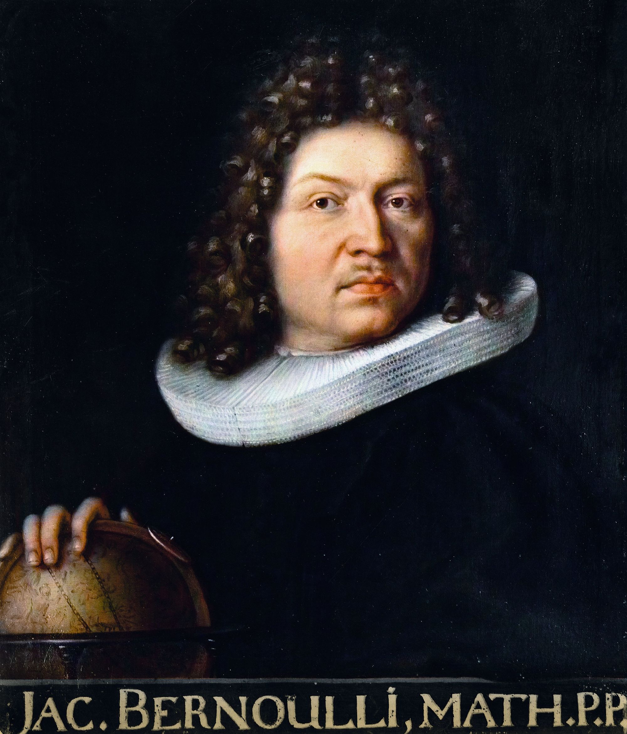 Jakob Bernoulli (1654-1705) as painted in 1687 by Niklaus Bernoulli (1662-1716) This work is in the public domain in its country of origin and other countries and areas where the copyright term is the author's life plus 100 years or fewer.
